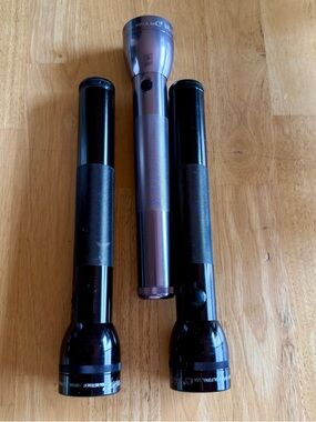 Maglite Flashlights, Lot Of 3 - 3 D Cell -‎ 12” Both Working, Read Description